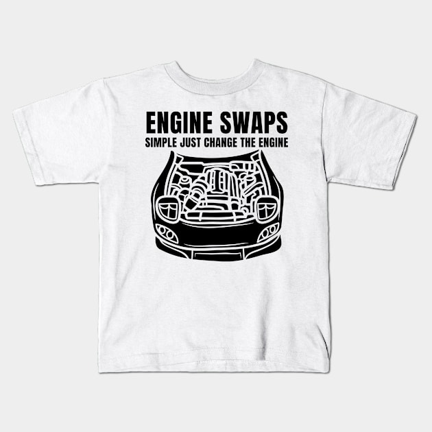 Engine Swaps Kids T-Shirt by MOTOSHIFT